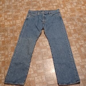 Classic Blue Men's Jeans 501 Size 35x34 Button Fly